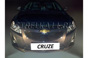 Зимняя заглушка решетки радиатора (низ) Стрелка11 Chevrolet Cruze J305 хэтчбек рестайлинг (2012-2015) (черная)