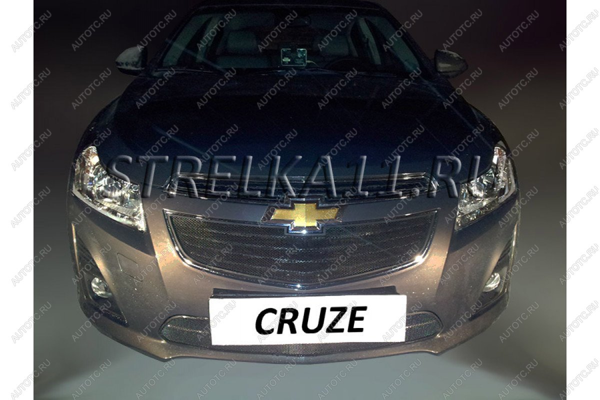 759 р. Зимняя заглушка решетки радиатора (низ) Стрелка11 Chevrolet Cruze J305 хэтчбек рестайлинг (2012-2015) (черная)  с доставкой в г. Керчь