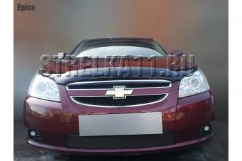 Зимняя заглушка решетки радиатора Стрелка11 Chevrolet Epica V250 (2006-2012) (черная)