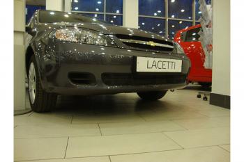 Зимняя заглушка решетки радиатора Стрелка11 Chevrolet Lacetti  хэтчбек (2002-2013) (черная)