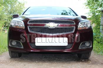 Зимняя заглушка решетки радиатора Стрелка11 Chevrolet Malibu ( 7,  8) (2008-2015) (черная)