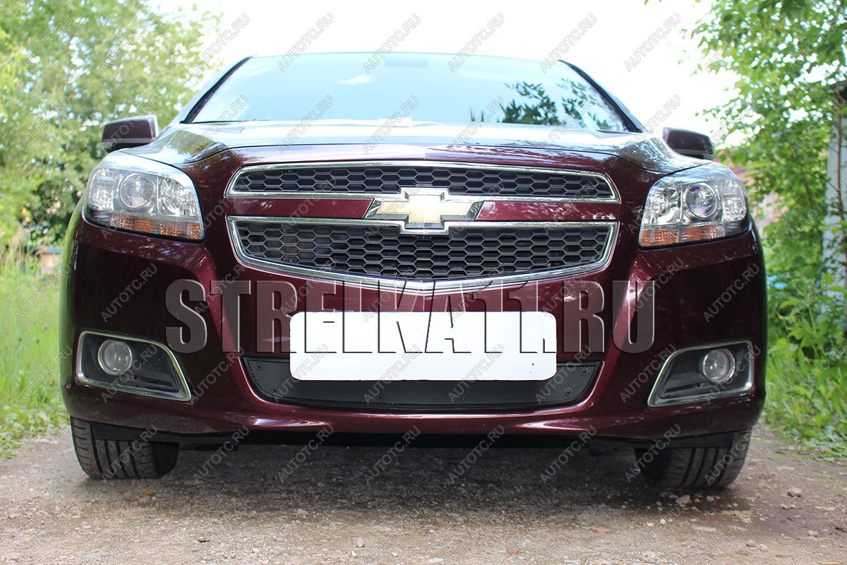 759 р. Зимняя заглушка решетки радиатора Стрелка11  Chevrolet Malibu ( 7,  8) (2008-2015) (черная)  с доставкой в г. Керчь