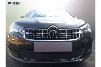 759 р. Зимняя заглушка решетки радиатора Стрелка11  CITROEN C4  B7 (2013-2016) седан дорестайлинг (черная)  с доставкой в г. Керчь. Увеличить фотографию 2
