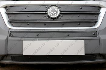 Зимняя заглушка решетки радиатора (низ) Стрелка11 Fiat Ducato  290 (2014-2025) (черная)
