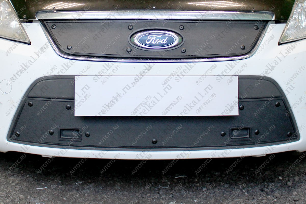 759 р. Зимняя заглушка решетки радиатора (с парктроником) Стрелка11  Ford Mondeo (2010-2014) Mk4,BD рестайлинг, седан, Mk4,DG рестайлинг, универсал (черная)  с доставкой в г. Керчь