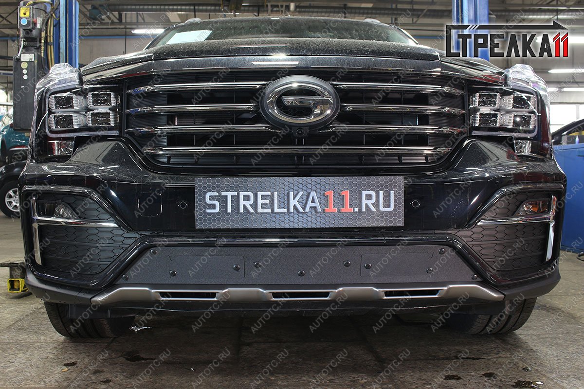 759 р. Зимняя заглушка решетки радиатора (низ) (GEGL) Стрелка11  GAC GS8 (2016-2023) (черная)  с доставкой в г. Керчь