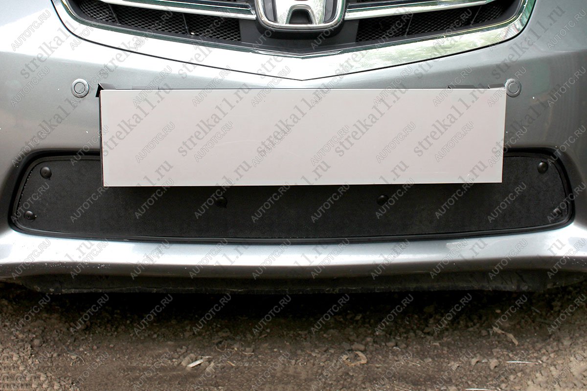 759 р. Зимняя заглушка решетки радиатора Стрелка11  Honda Accord  8 CU (2011-2013) седан рестайлинг (черная)  с доставкой в г. Керчь