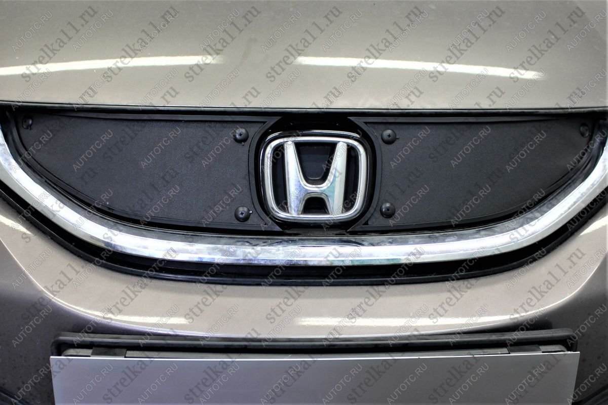 759 р. Зимняя заглушка решетки радиатора Стрелка11  Honda Civic  FB (2011-2016) седан (черная)  с доставкой в г. Керчь