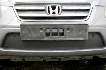 Зимняя заглушка решетки радиатора Стрелка11 Honda CR-V RD4,RD5,RD6,RD7,RD9  рестайлинг (2004-2006) (черная)