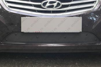 Зимняя заглушка решетки радиатора Стрелка11 Hyundai Grandeur  HG (2011-2015) (черная)