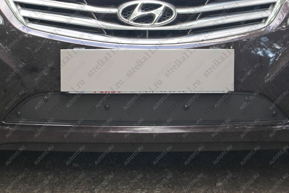 759 р. Зимняя заглушка решетки радиатора Стрелка11  Hyundai Grandeur  HG (2011-2015) (черная)  с доставкой в г. Керчь