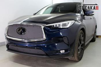 Зимняя заглушка решетки радиатора (низ) Стрелка11 INFINITI Qx50 J55 (2017-2022) (черная)