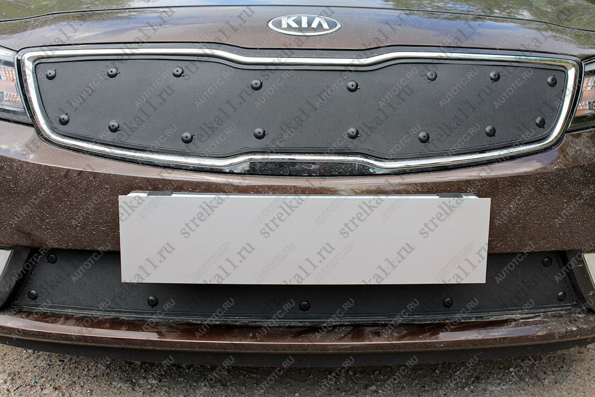 759 р. Зимняя заглушка решетки радиатора (низ) Стрелка11  KIA Cerato  3 YD (2016-2019) рестайлинг седан (черная)  с доставкой в г. Керчь