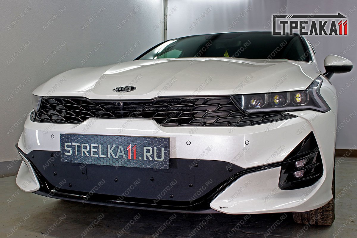 1 099 р. Зимняя заглушка решетки радиатора Стрелка11  KIA K5  DL (2019-2022) (черная)  с доставкой в г. Керчь