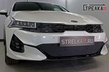 1 099 р. Зимняя заглушка решетки радиатора Стрелка11  KIA K5  DL (2019-2022) (черная)  с доставкой в г. Керчь. Увеличить фотографию 2