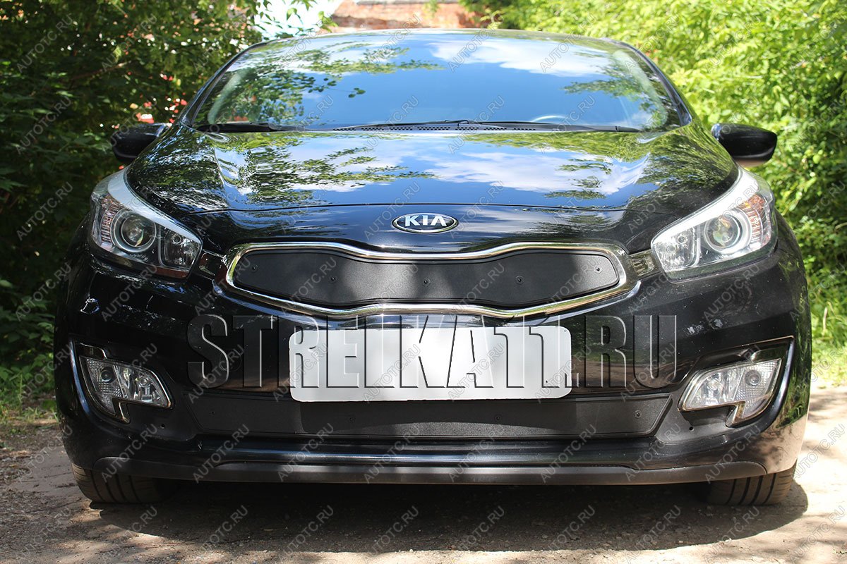 759 р. Зимняя заглушка решетки радиатора (низ) Стрелка11  KIA ProCeed  2 JD хэтчбэк 3 дв. (2012-2015) дорестайлинг (черная)  с доставкой в г. Керчь