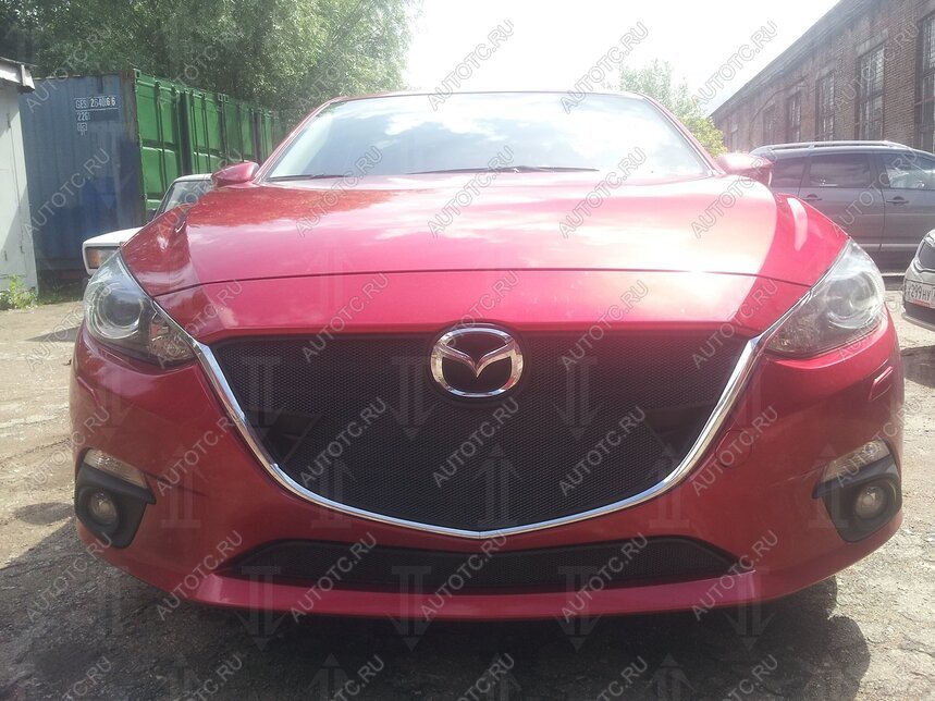 759 р. Зимняя заглушка решетки радиатора (низ) Стрелка11 Mazda 3/Axela BM дорестайлинг, хэтчбэк (2013-2016)  с доставкой в г. Керчь