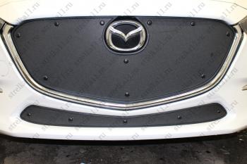 Зимняя заглушка решетки радиатора (верх) Стрелка11 Mazda 3/Axela BM рестайлинг, хэтчбэк (2016-2019)