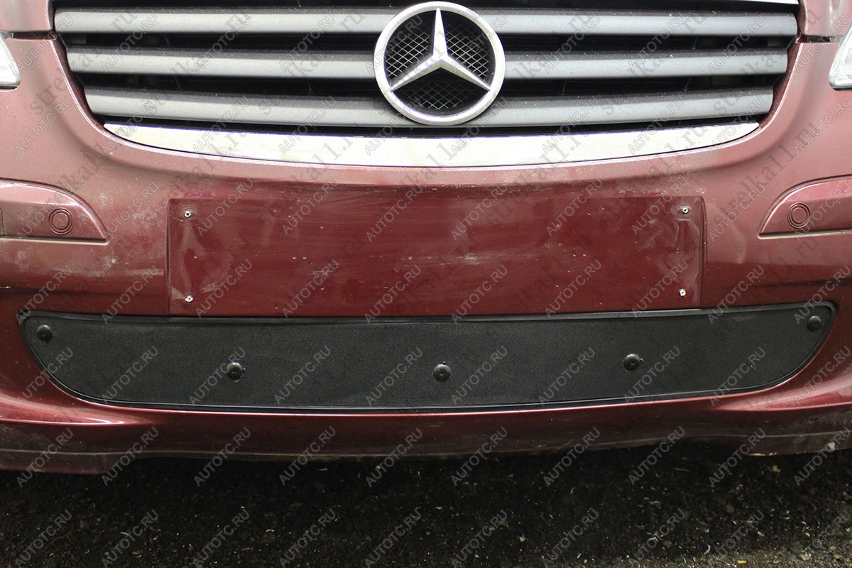 759 р. Зимняя заглушка решетки радиатора Стрелка11 Mercedes-Benz A class W169 дорестайлинг, хэтчбэк 5 дв. (2005-2008) (черная)  с доставкой в г. Керчь