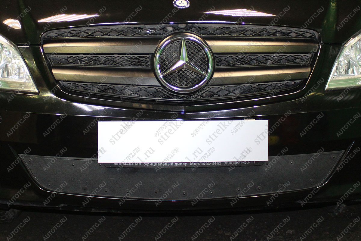 759 р. Зимняя заглушка решетки радиатора Стрелка11  Mercedes-Benz Vito  W639 (2010-2014) рестайлинг (черная)  с доставкой в г. Керчь