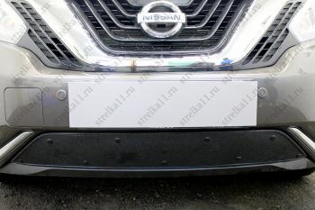 Зимняя заглушка решетки радиатора Стрелка11 Nissan Murano 3 Z52 дорестайлинг (2015-2022) (черная)
