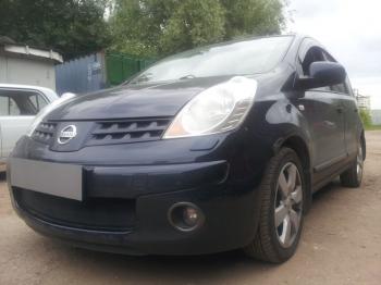 759 р. Зимняя заглушка решетки радиатора Стрелка11 Nissan Note 1 E11 дорестайлинг (2004-2008) (черная)  с доставкой в г. Керчь. Увеличить фотографию 2