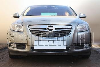 Зимняя заглушка решетки радиатора Стрелка11 Opel Insignia ( A,  А) (2008-2013) дорестайлинг седан, дорестайлинг универсал, дорестайлинг, хэтчбэк (черная)