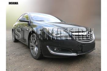 759 р. Зимняя заглушка решетки радиатора Стрелка11 Opel Insignia A универсал рестайлинг (2013-2017) (черная)  с доставкой в г. Керчь. Увеличить фотографию 3