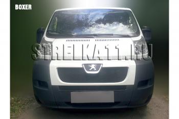 759 р. Зимняя заглушка решетки радиатора (середина) Стрелка11 Peugeot Boxer 250 (2006-2014) (черная)  с доставкой в г. Керчь. Увеличить фотографию 3