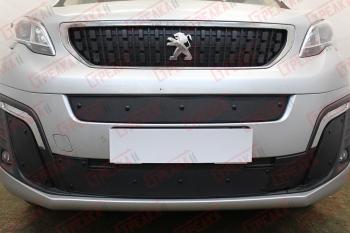 Зимняя заглушка решетки радиатора (середина) Стрелка11 Peugeot Traveller K0 L2 дорестайлинг (2016-2024) (черная)
