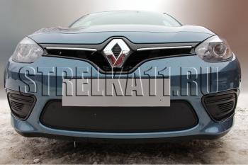 Зимняя заглушка решетки радиатора (низ) Стрелка11 Renault Fluence рестайлинг (2012-2016) (черная)