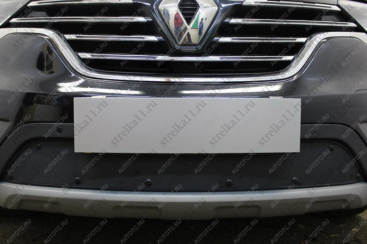 759 р. Зимняя заглушка решетки радиатора Стрелка11  Renault Koleos  2 (2016-2025) (черная)  с доставкой в г. Керчь