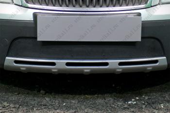 Зимняя заглушка решетки радиатора Стрелка11 Skoda Octavia A5 дорестайлинг универсал (2004-2008) (черная)