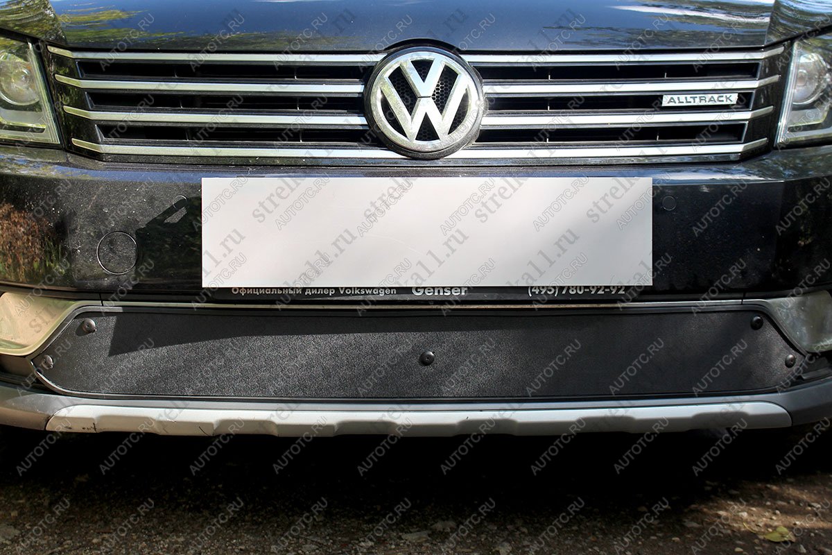 759 р. Зимняя заглушка решетки радиатора Стрелка11 Volkswagen Passat B7 седан (2010-2015) (черная)  с доставкой в г. Керчь