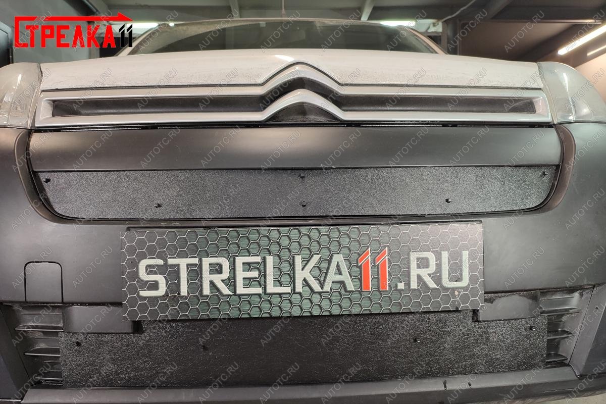 1 379 р. Зимняя защита на стяжке (низ) Стрелка11  CITROEN Berlingo  B9 (2015-2022) рестайлинг (черная)  с доставкой в г. Керчь