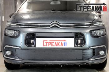 Зимняя защита на стяжке (врх) Стрелка11 CITROEN C4 Grand Picasso U рестайлинг (2016-2018) (черная)
