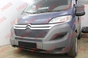 Зимняя защита на стяжке (верх) Стрелка11 CITROEN Jumper 290 рестайлинг (2014-2022) (черная)