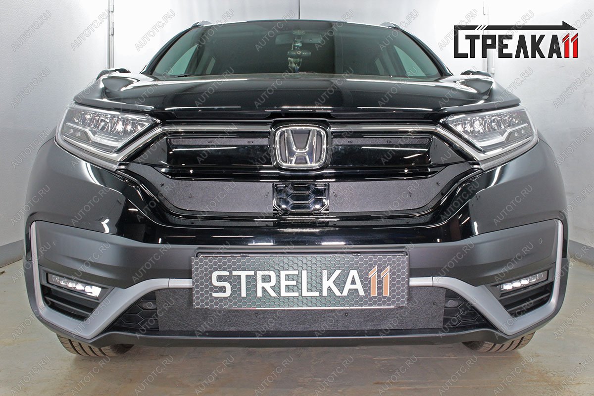 1 299 р. Зимняя защита на стяжке (низ) Стрелка11  Honda CR-V  RW,RT (2019-2022) рестайлинг (черная)  с доставкой в г. Керчь