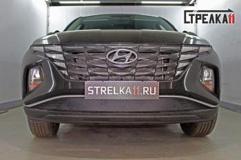 Зимняя защита на стяжке (низ) Стрелка11 Hyundai Tucson NX4 (2020-2022) (черная)
