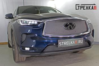Зимняя защита на стяжке (верх) Стрелка11 INFINITI Qx50  J55 (2017-2022) (черная)