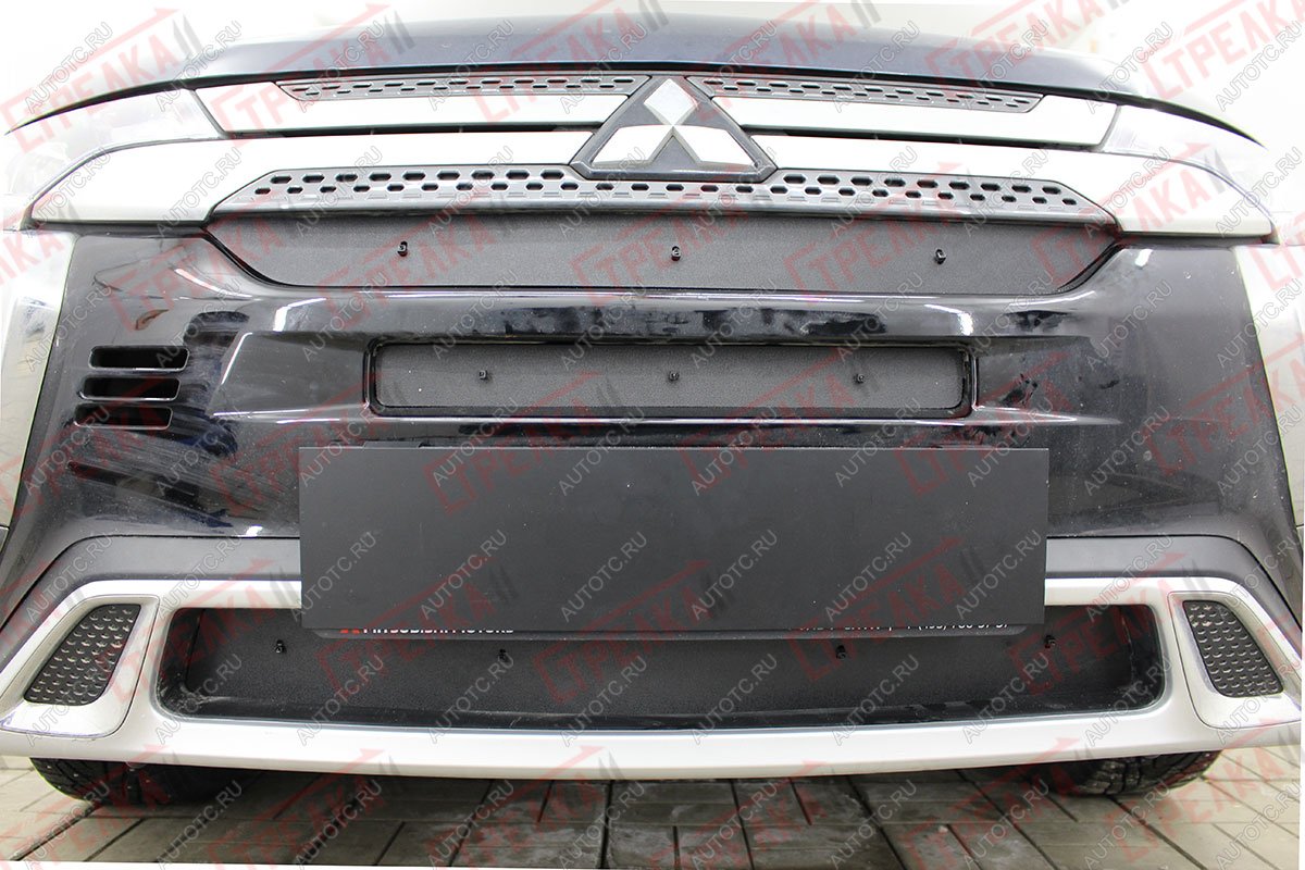1 489 р. Зимняя защита на стяжке (низ) Стрелка11  Mitsubishi Outlander  GF (2018-2022) 3-ий рестайлинг (черная)  с доставкой в г. Керчь