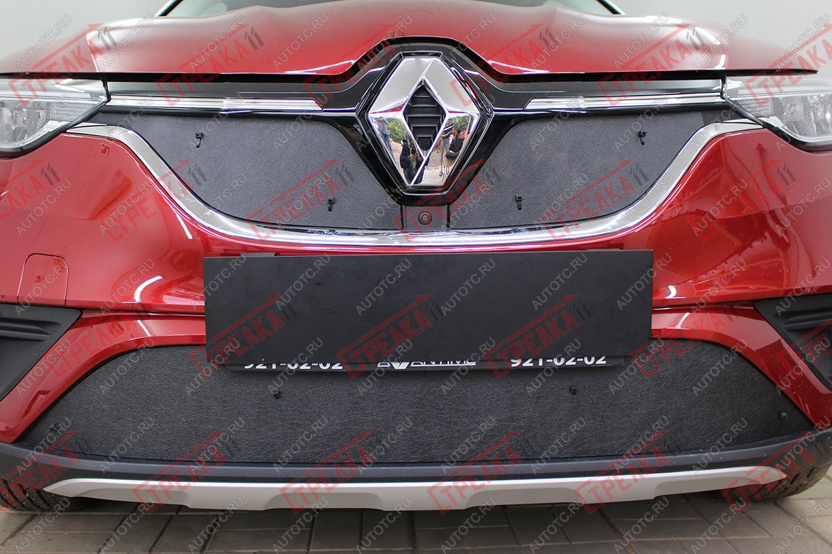 1 489 р. Зимняя защита на стяжке (верх 2 части) Стрелка11  Renault Arkana (2019-2025) (черная)  с доставкой в г. Керчь