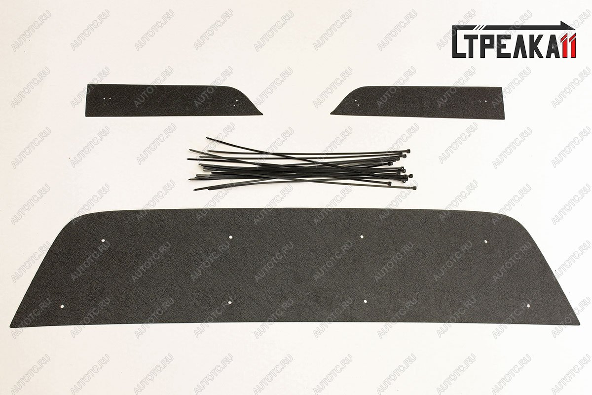 1 239 р. Зимняя защита на стяжке (верх) Стрелка11 Renault Duster HS рестайлинг (2015-2021) (черная)  с доставкой в г. Керчь
