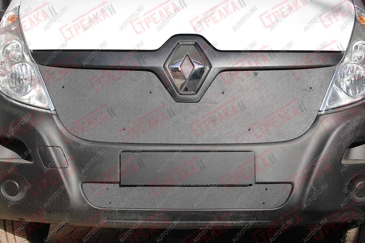 1 349 р. Зимняя защита на стяжке (низ) Стрелка11  Renault Master  FV,JV (2014-2018) фургон 1-ый рестайлинг (черная)  с доставкой в г. Керчь