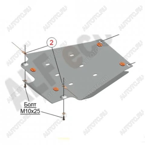 5 999 р. Защита топливного бака (V-5,7) ALFECO Toyota Tundra XK50 2-ой рестайлинг (2013-2022) (сталь 2 мм)  с доставкой в г. Керчь