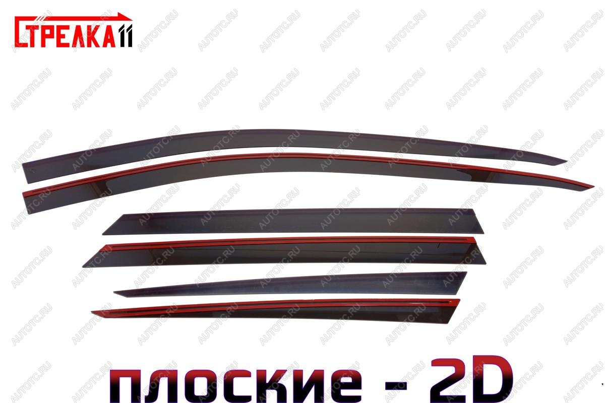 4 699 р. Дефлекторы окон 2D Стрелка11 Hyundai Tucson NX4 (2020-2022) (черные)  с доставкой в г. Керчь