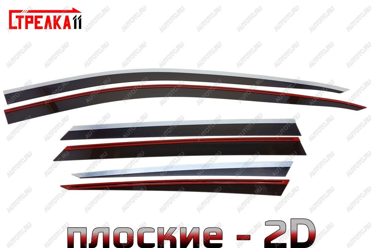 6 999 р. Дефлекторы окон 2D с хром накладками Стрелка11  Hyundai Tucson  NX4 (2020-2022) (черные)  с доставкой в г. Керчь
