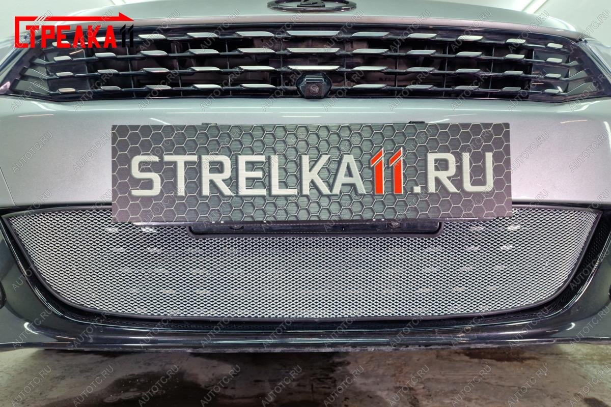 2 869 р. Защита радиатора Стрелка11 (низ) Стандарт Kaiyi Е5 (2021-2025) (хром)  с доставкой в г. Керчь
