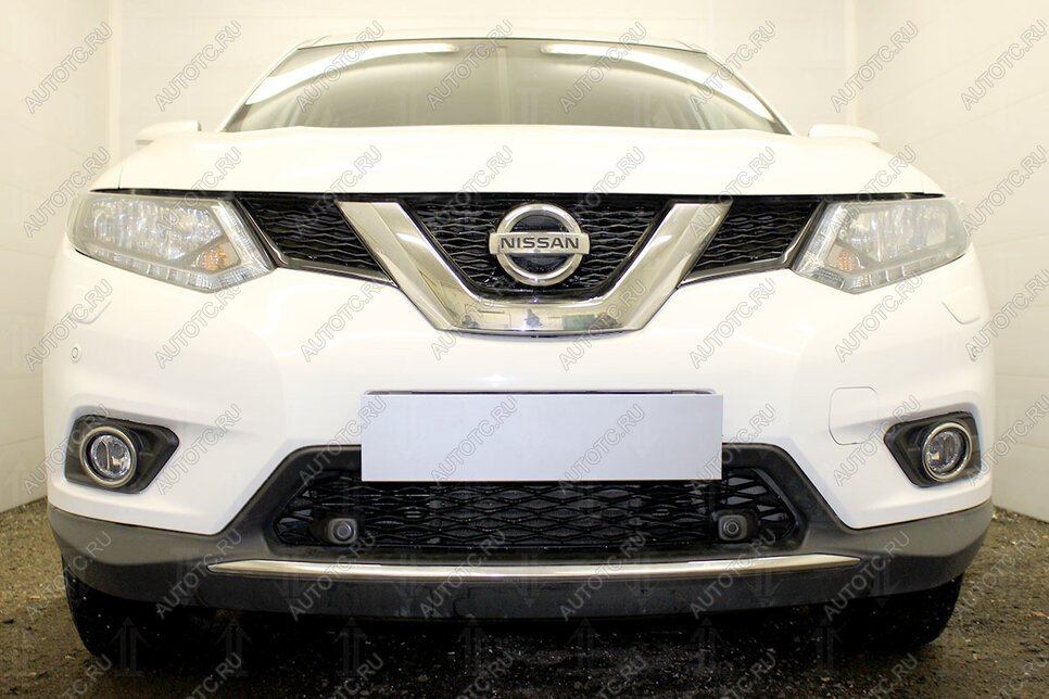 4 099 р. Защита радиатора (середина) Стрелка11 PREMIUM Nissan X-trail 3 T32 дорестайлинг (2013-2018) (черная)  с доставкой в г. Керчь