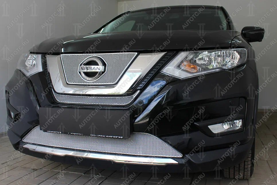 4 299 р. Защита радиатора (низ) Стрелка11 PREMIUM Nissan X-trail 3 T32 рестайлинг (2017-2022) (хром)  с доставкой в г. Керчь